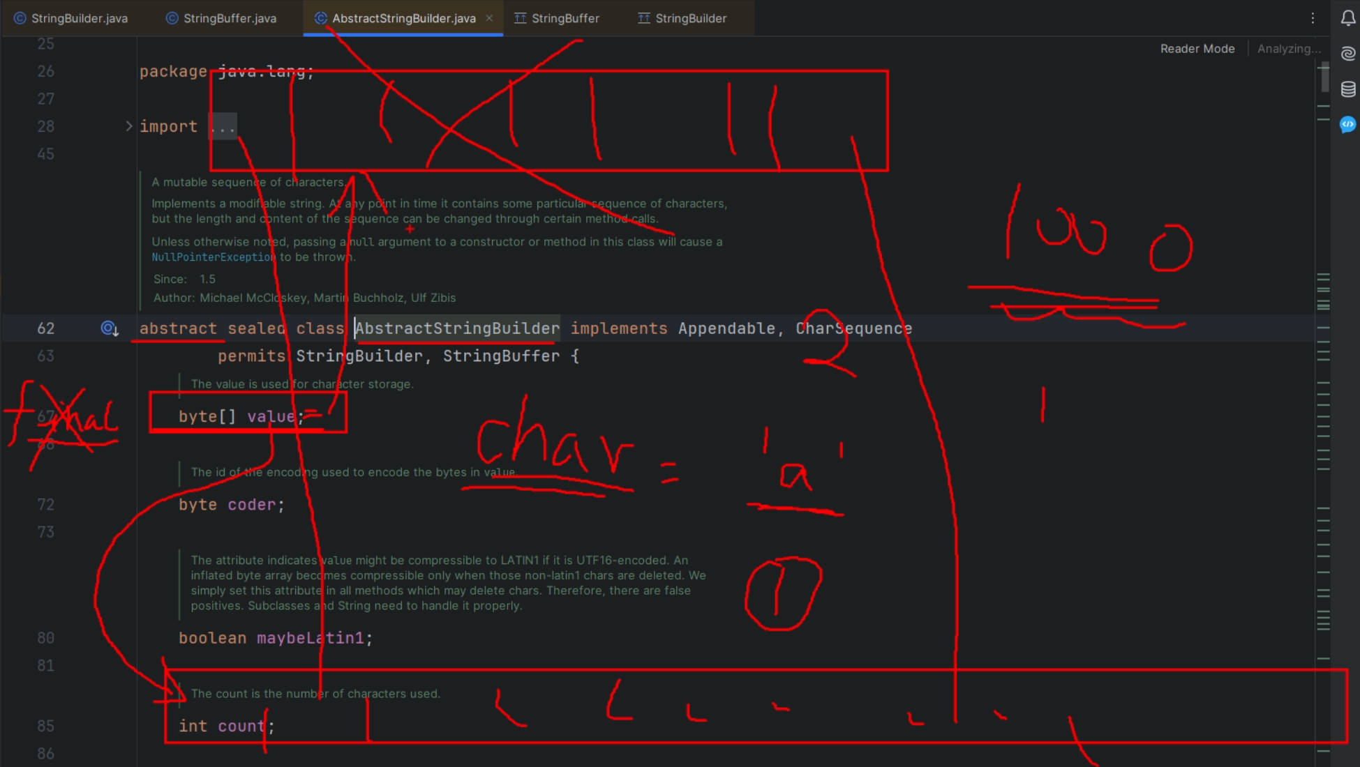 StringBuffer和StringBuilder继承结构