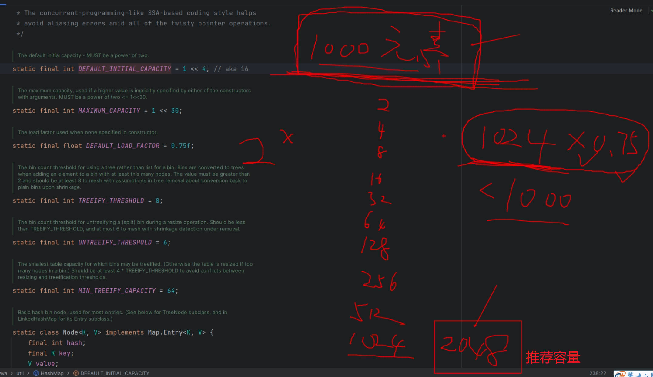 关于初始化容量的设置